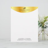 En-tête De Lettre Élégant Monogramme Modèle Metallic Look Faux Gold (Debout devant)