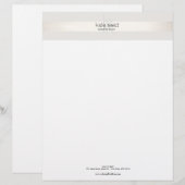 En-tête De Lettre Élégant Monogramme moderne FAUX Argent rayé (Devant / Derrière)