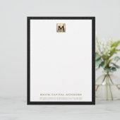 En-tête De Lettre Élégant Monogramme Or en-tête (Debout devant)