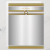 En-tête de lettre Elegant or argent blanc perle (Devant / Derrière)