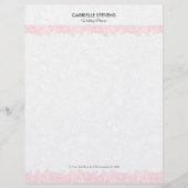En-tête De Lettre Élégant Parfum rose Et BlancDentelle Paisley (Devant)