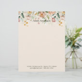 En-tête De Lettre Elegant Peony Hydrangea Floral Pattern Border (Debout devant)