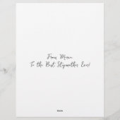 En-tête De Lettre Elégant poème d'appréciation florale pour Stepmère (Dos)