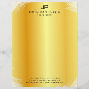 En-tête De Lettre Élégant professionnel Monogram Gold Modèle moderne