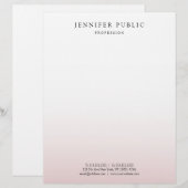 En-tête De Lettre Elégant Rose tendance or blanc Modèle moderne (Devant / Derrière)