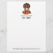 En-tête De Lettre Elégant salon de coiffure afro-américain (Devant)