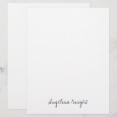 En-tête De Lettre Élégant stylé tendance unique écriture manuscrite (Devant / Derrière)