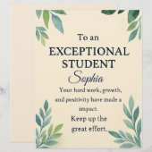 En-tête De Lettre Elégante carte de félicitations pour une St Except (Devant / Derrière)