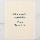 En-tête De Lettre Elégante carte de félicitations pour une St Except (Dos)