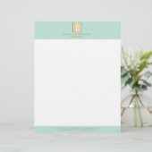 En-tête De Lettre Elégante clé Gold grecque sur Mint Designer d'inté (Debout devant)