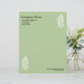 En-tête De Lettre Elégante feuille de chêne - vert (Debout devant)