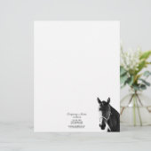 En-tête De Lettre Elégante tête de cheval noir blanc en fond (Debout devant)