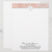 En-tête de lettre en marbre or Rose (Devant / Derrière)