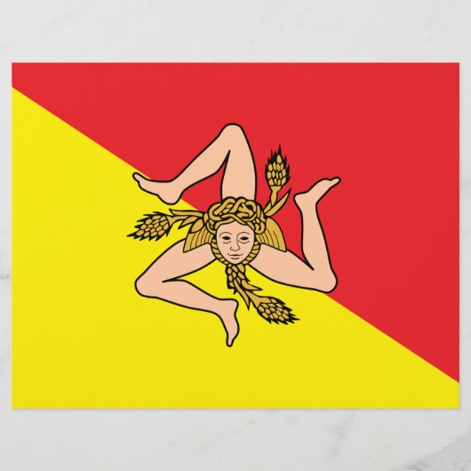 En-tête De Lettre En-tête avec Drapeau de Sicile, Italie (Devant)