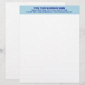 En-tête De Lettre En-tête bleu centré aligné et monochrome (Devant / Derrière)