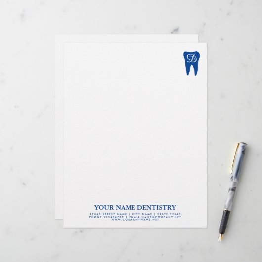 En-tête De Lettre En-tête de bureau pour dentiste modèle et logo de  (Devant/Arrière en situation)