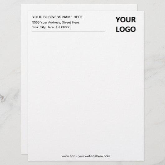En-tête De Lettre En-tête et logo personnalisés du bureau d'adresses (Devant / Derrière)