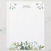 En-tête De Lettre En-tête Feuille vert feuillage (Devant / Derrière)