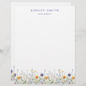 En-tête De Lettre En-tête fleur sauvage (Devant / Derrière)