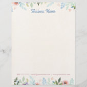 En-tête De Lettre En-tête jaune crème fleurie (Devant)