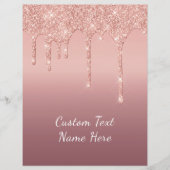 En-tête De Lettre En-tête texte personnalisé rose Gold Parties scint (Devant)