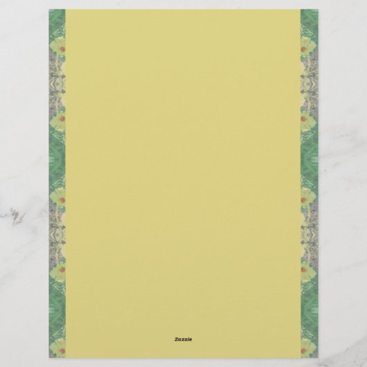 En-tête De Lettre En-tête vert fleuri (Dos)