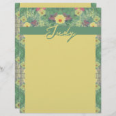 En-tête De Lettre En-tête vert fleuri (Devant / Derrière)