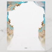 En-tête De Lettre Encre Liquide D'Art Moderne Bleu Et Or (Dos)