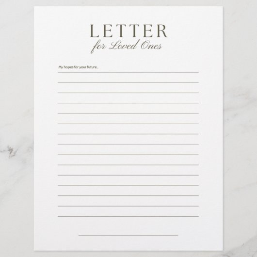En-tête De Lettre End-of-Life Letter to Loved Ones (Devant)