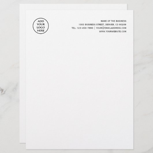 En-tête De Lettre Entreprise Professionnelle Entreprise Logo Chic (Devant / Derrière)