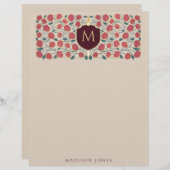 En-tête De Lettre Épée et Bouclier Imaginaire médiéval Monogramme (Devant / Derrière)