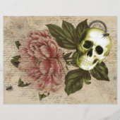 En-tête De Lettre Ephémère de crâne rouge Peony (Devant)