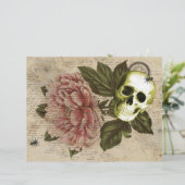 En-tête De Lettre Ephémère de crâne rouge Peony (Debout devant)