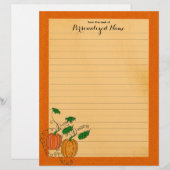 En-tête De Lettre Épice citrouille - Lin (Devant / Derrière)