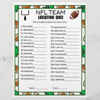 En-tête De Lettre Équipe De Football Trivia Football Party Jeu Pour 