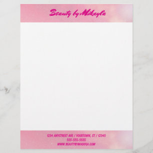 En-tête De Lettre Esthéticienne de beauté rose pêche