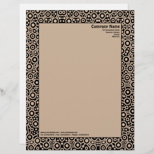 En-tête De Lettre ET Circuity - Noir avec hexadécimal CCB298 (Devant / Derrière)