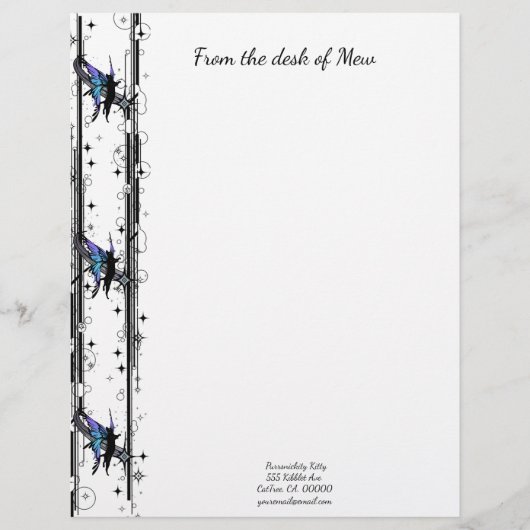 En-tête De Lettre Étoile de chat cosmique (Devant)