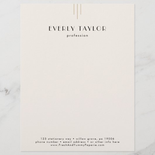 En-tête De Lettre EVERLY Ivory Black Business Professional Company (Devant)