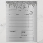 En-tête De Lettre Facturation des Parties scintillant Silver pour pe (Devant)