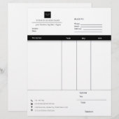 En-tête De Lettre Facture de l'entrepreneur du logo commercial perso (Devant / Derrière)