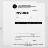 En-tête De Lettre Facture de logo personnalisée simple pour l'entrep (Devant / Derrière)