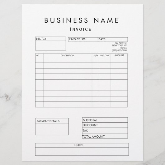 En-tête De Lettre Facture professionnelle moderne (Devant)