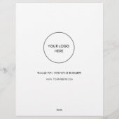 En-tête de lettre Facturer les fournitures pour pe (Dos)