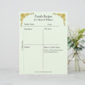 En-tête De Lettre Family Recipe Sheets, Emerald Green & Gold (Debout devant)