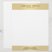 En-tête De Lettre Faux Gold Elegant Glamor Moderne Modèle (Devant / Derrière)