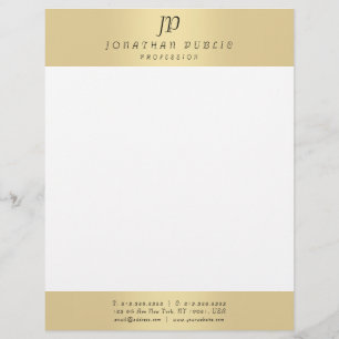 En-tête De Lettre Faux Gold Elegant Monogramme Moderne Modèle Glamor