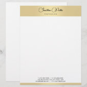 En-tête De Lettre Faux Gold Moderne Élégante Typographie Modèle (Devant / Derrière)