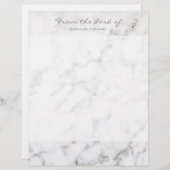En-tête De Lettre Faux Marbre blanc Texture Apparence et texte perso (Devant / Derrière)