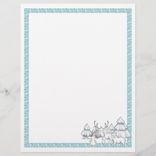 En-tête De Lettre Festif Noël Animaux de vacances (Devant)